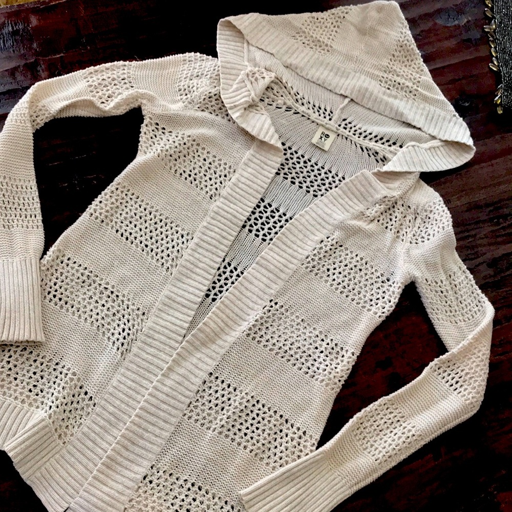 Sweet Roxy Open Weave Cardigan Sweater X Small